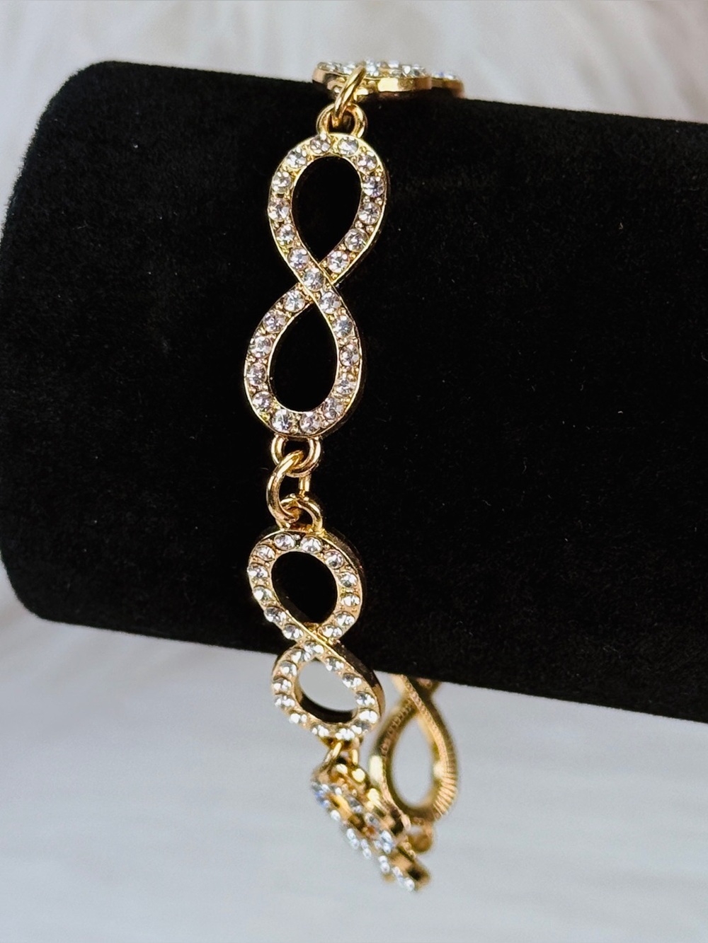 Elegant Goldtone Bling Infinity Bracelet